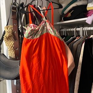 Collective Concepts Orange and Pink Maxi Dress